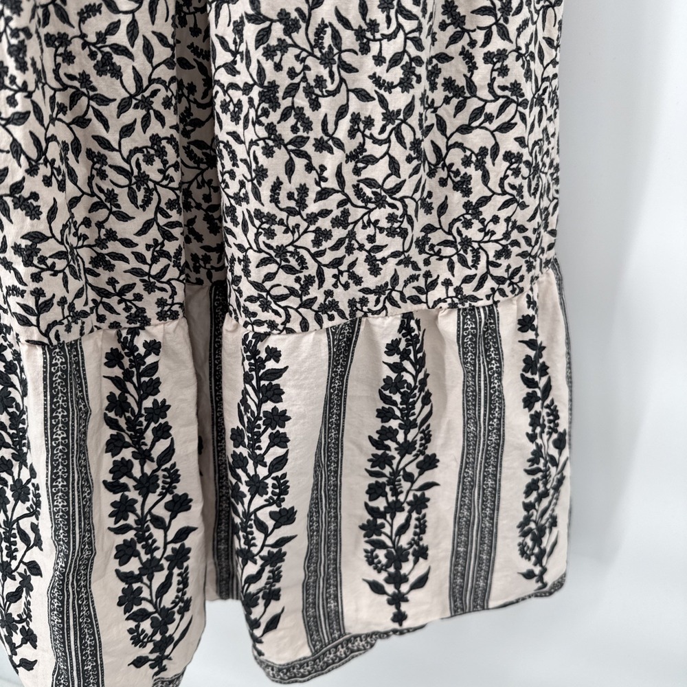 FAHERTY Phoebe Floral Block Print Maxi Dress Size XL Hippie Boho Floral Ruffle - Picture 5 of 11